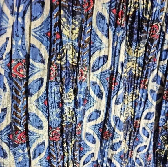 Sudden Impact Blue Cotton Womens skirt Plus Sz 20. Multi colored. - Picture 3 of 4